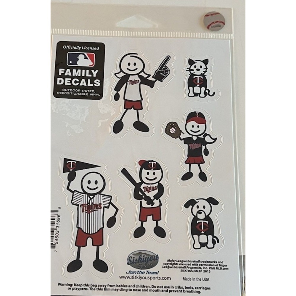 Minnesota Twins Outdoor Rated Vinyl‎ Family Decals MLB Licensed Baseball